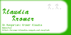 klaudia kromer business card